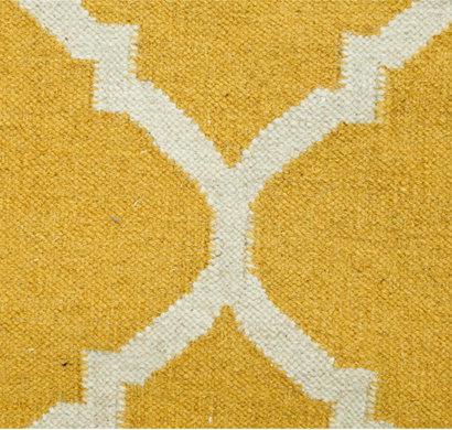 asterlane woolen dhurrie carpet pdwl-123 bright yellow